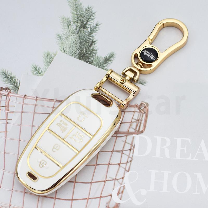 5 Buttons Shell for Hyundai Santa Fe Tucson 2022 NEXO NX4 Atos Prime Solaris 2021 TPU Car Key Case Cover Auto Accessories