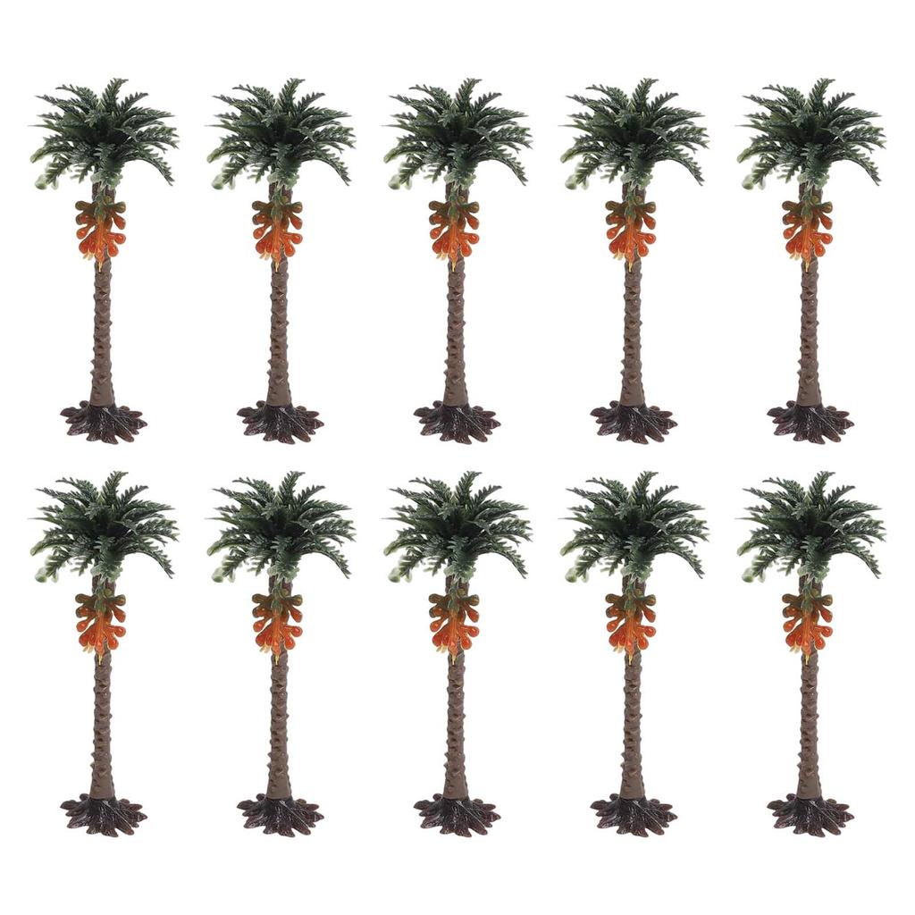 10Pcs Model Trees Palm Scale Tree Coconut Palm Park Rainforest Scenery Dioramas DIY Decor Diorama Scenery Model Decorations
