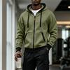 Felpa con cappuccio da uomo mezza zip con tasche multiple, felpa casual per sport all'aperto