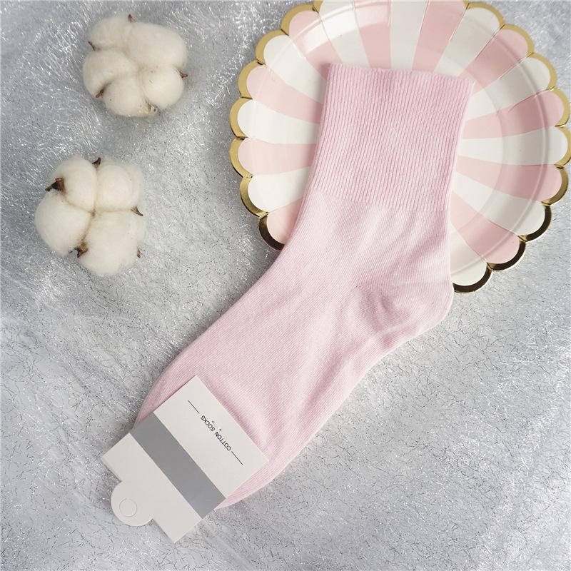 

Женские осенне-зимние хлопковые свободные носки-гольфы с высоким голенищем, не сдавливающие ногу 1 pair розовый