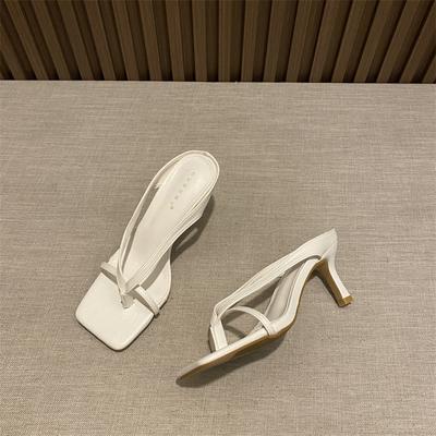 Women's Summer Sexy Flat Top High-heeled Sandals Fashionable Women's High-heeled Shoes Flip Top Luxury High-heeled Slippers
