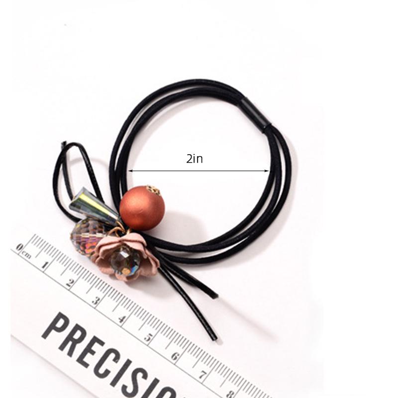 6Pcs Korean Style Women Hair Band Girls Bowknot Pearl Hair Ropes Elastic Scrunchie Rubber Hair Bands Ponytail Holder