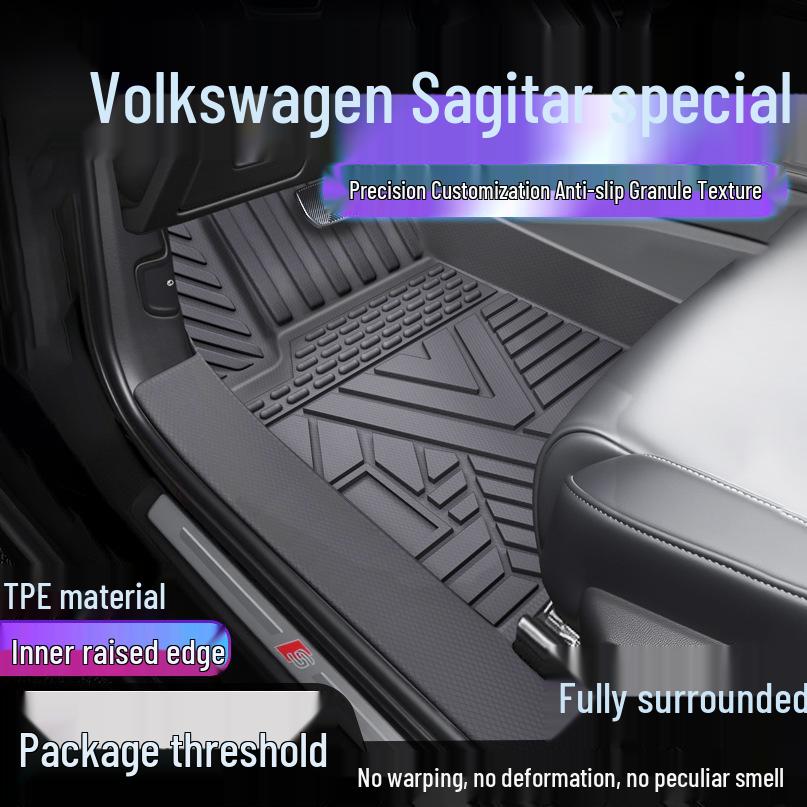 Volkswagen Sagitar/Sagitar L Full Coverage TPE Floor Mats - Waterproof  Dirt-Proof with Door Sill Cover Single Layer Upgrade: Door Sill Cover