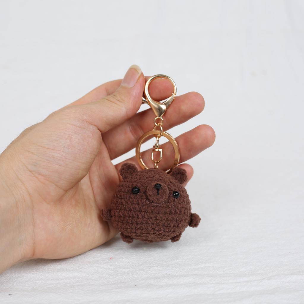 Funny Animal Doll Series Crochet Keychain Creative Knitting Animal Doll Keyrings For Bag Pendant Cute Puppy Knitted Car Keyrings