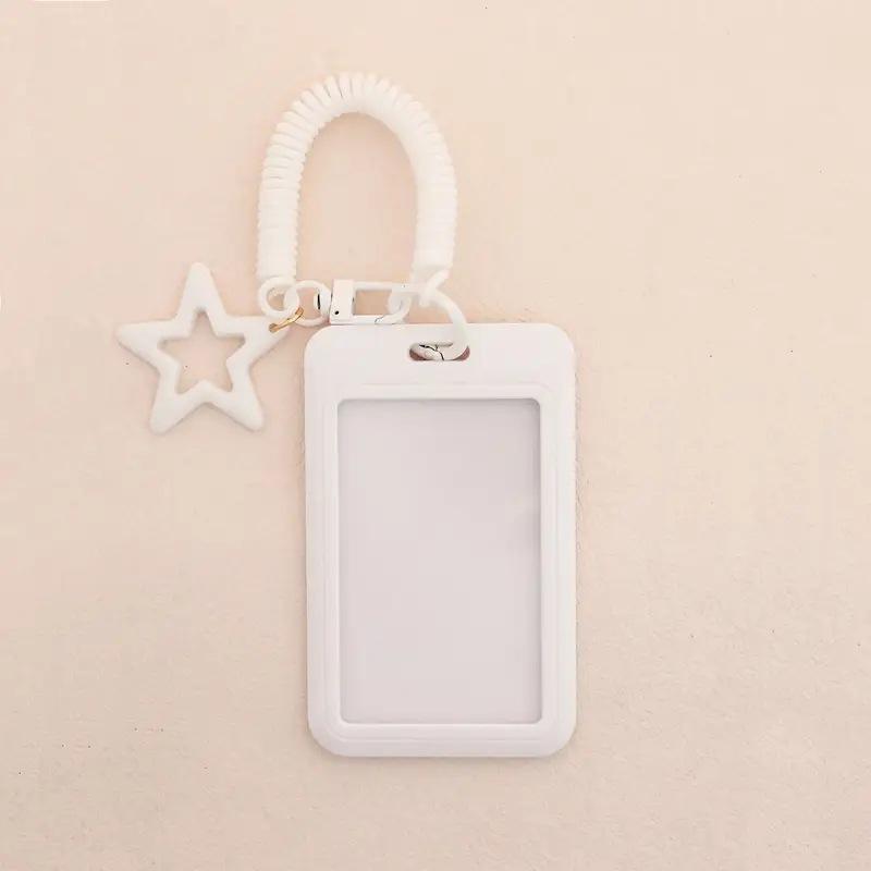 

Minimalist Black Series Student School Card Anti-Lost Protective Case 3inch Polaroid Display Backpack Small Pendant ID Card Holder