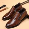 Retro Casual Leather Shoes for Men Slip on Man's Soild Colors Sneakes Business Office Shoes Comfortable Moccasins Oxford Shoes