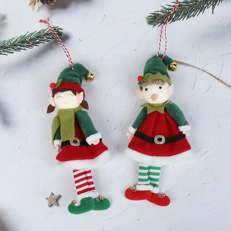 Père Noël Elfes Poupée Ornements à Suspendre Arbre de Noël à Suspendre Pendentifs Elfe Garçon Fille Cadeau de Fête du Nouvel An pour Enfants Décoration de Maison