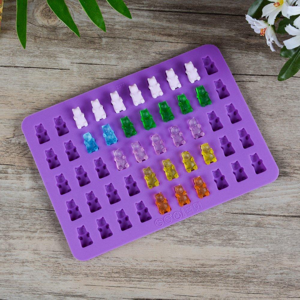 Mini Gummy Bear Candy Mold Silicone Chocolate Gummy Molds with Dropper Nonstick Food Grade Confectionery Tools