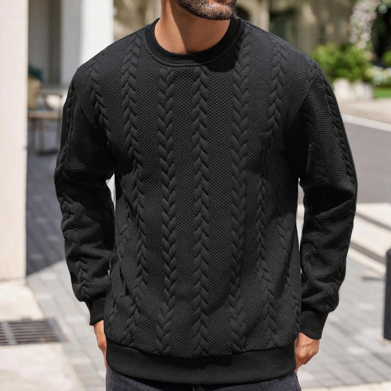 

Men s Leisure Fashion Round Neck Long Sleeves Hoodie XXL чёрный