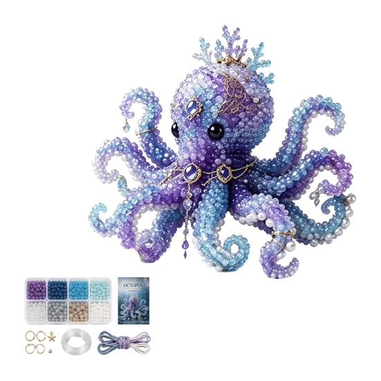 Sea Breeze Style Bead Kit Mythical Ocean DIY Kit, Themed Jewelry Making Set, Decorative Beading Kits for Balcony Marine Animal Craft Supplies Handmade