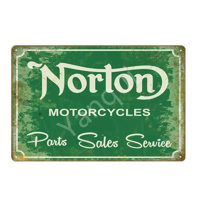 Retro BSA Motorcycles Metal Plate Norton Indian Tin Signs Vintage Metal Poster Garage Decor Club Pub Bar Wall Decoration YJ175
