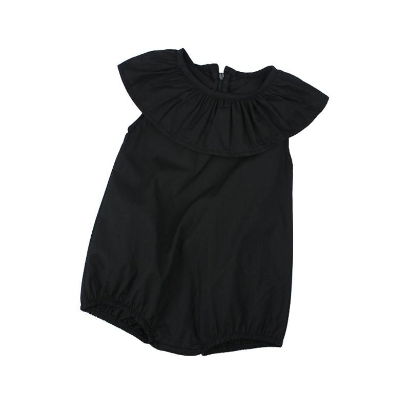 

Модний дитячий чорний комбінезон для дівчаток, суцільний повзунок 120