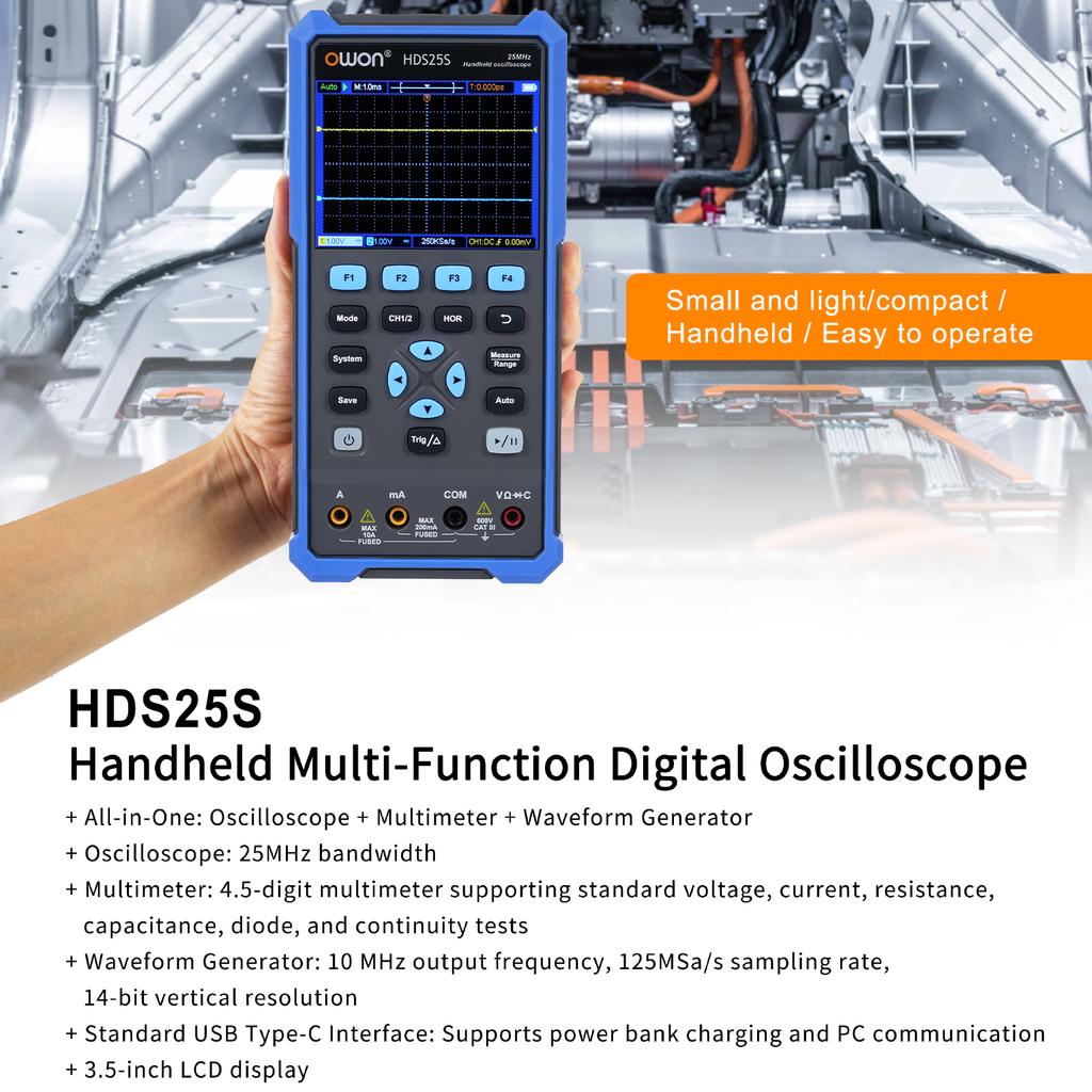 3in1 Oscilloscope Multimeter Waveform Generator Multifunctional Multimeter 25MHz Bandwidth 250MSa s(Single Channel),