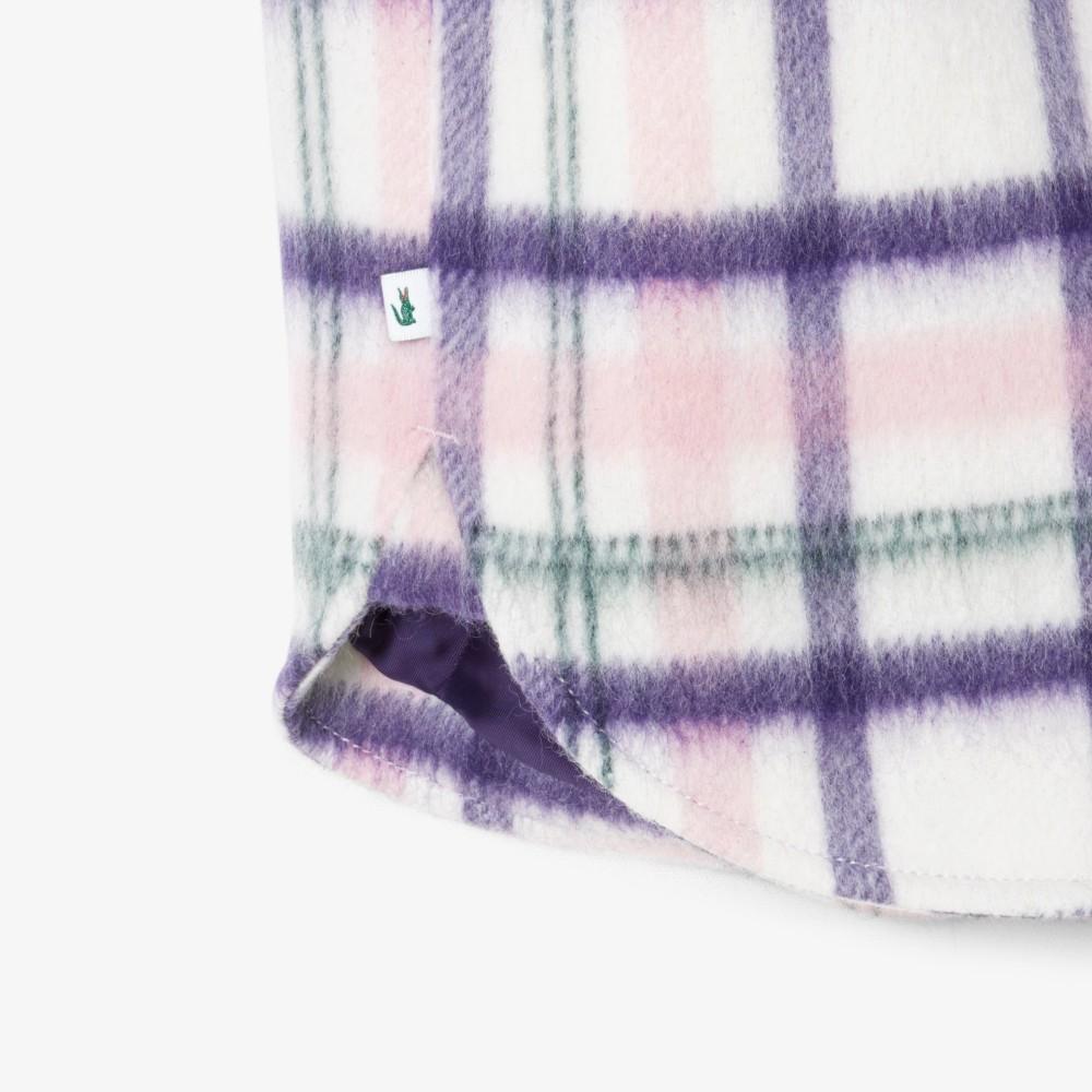 [Lacoste] Women's Shirt-Style Wool Check Outerwear BF8435-55NAI9