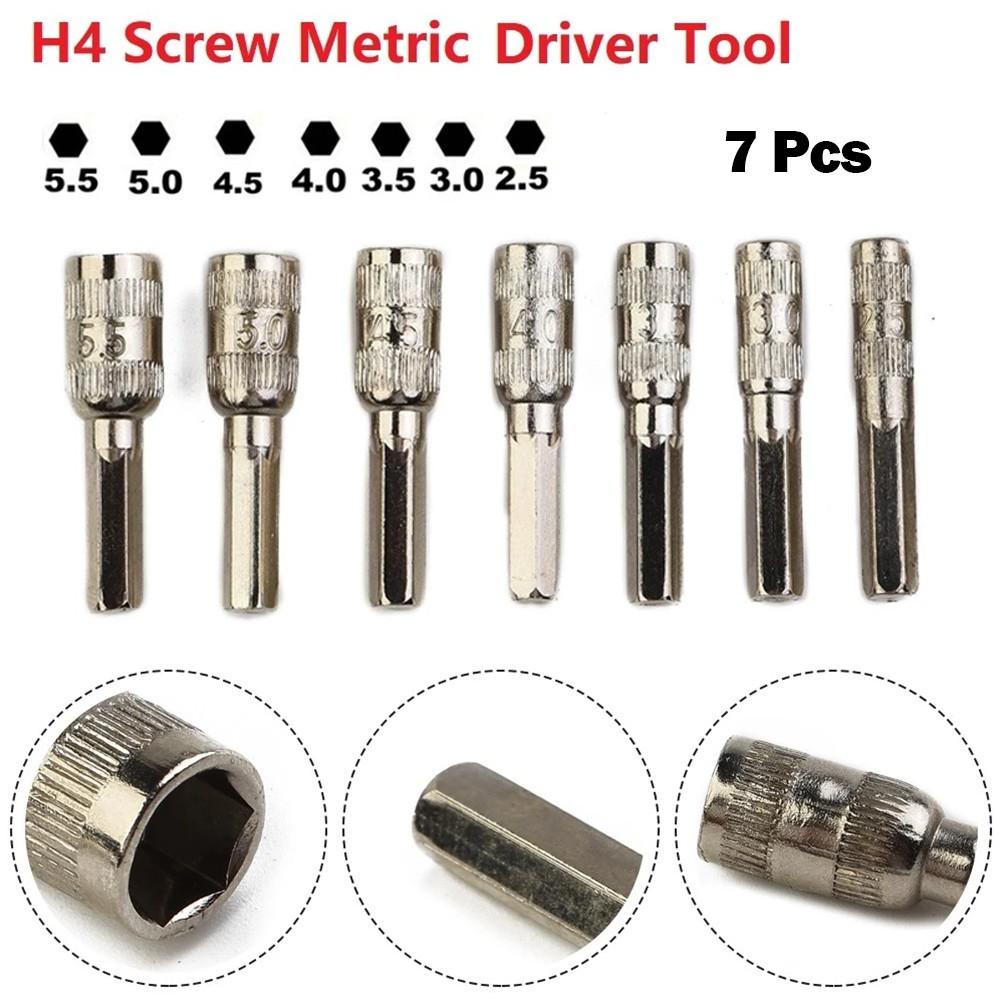 Hex Socket 7Pcs/Set H4(3/25\") M2.5/3.0/3.5/4.0/4.5/5.0/5.5mm