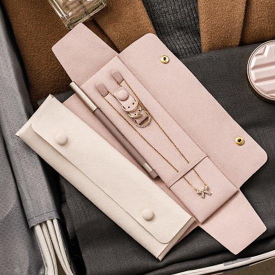 Schmuckaufbewahrungsbeutel Druckknopf Mikrofaser Schmuckbeutel Kratzfest Reise Schmuckorganizer für Halskette Ohrstecker Ringe