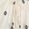 Spring/Summer 2025 Women's Casual Embroidered Long Sleeve Tie-Up Shirt 4387051