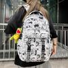 Schoolbag Graffiti School Bag for Boys Junior High School Students High School Students Backpack for Men Fashion Trend High School Students Backpack