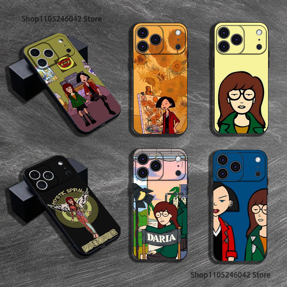 Daria Cool Girl Fashion Phone Case For iPhone 17,16,15,14,13,12,11,Pro,XS,Max,XR,Plus,E,SE4,Mini Black Soft Cover