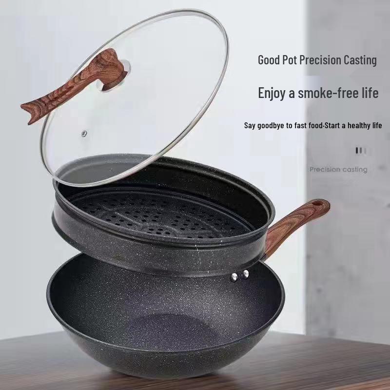 Maifan Stone Wok with Steamer