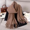 New Winter Scarf For Women Long Warm Cashmere Scarves Hijab Solid Lady Shawl Wrap Female Pashmina Bandana Head Scarfs
