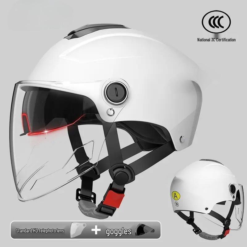 

Women s Certified Half Helmet for Electric Scooter & Motorcycle with Double Lens and All-Season Sun Protection One Size