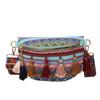 Small Chest Bag Ethnic Style Color-blocking Tassels Retro Ribbon Waist Bag Crossbody Bag Casually