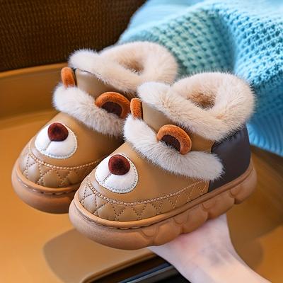 Boys' Shoes Winter New Cartoon Cute PU High Quality Children's Anti-Slip Warm Snow Boots,Cold Weather Shoes,Outdoor Play Boots,Children'S Footwear