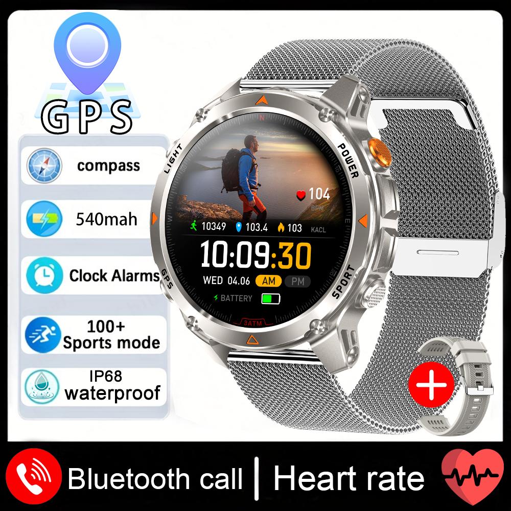 New Military Bluetooth Talk Smartwatch Men 2.01"  Screen 5ATM Waterproof Dual Frequency GPS Outdoor Sports Smartwatch