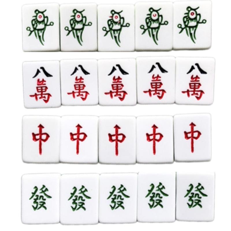 Colorful Mini Mahjong Tile Magnets 4/5Pieces Set for Refrigerator and Office Decors Miniature Board Game Charm Magnets B03E