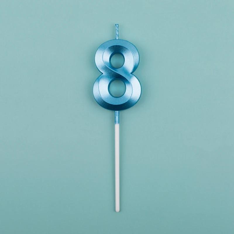 Pink Blue Digital Candle 0-9 Number Birthday Candles Cake Dessert Insert Decoration Baby Shower Anniversary Day Cake Decor