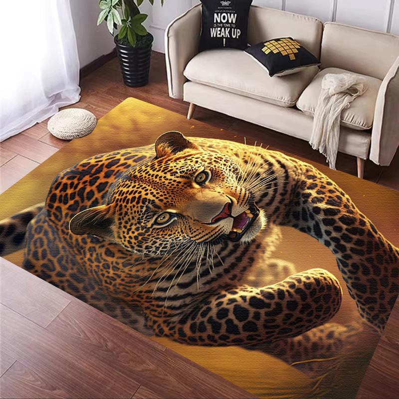 Rose leopard print carpet African cheetah room decoration Large Area Rugs Living Sofa Doormat Non Slip Hallway Balcony Floor Mat