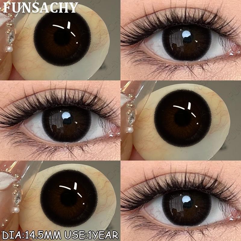 FUNSACHY 1 Pair AUDREY Colored Contact Lenses for Eyes Brown Color Lenses Natural Gray Contacts Koean Softlens Beautiful Pupils