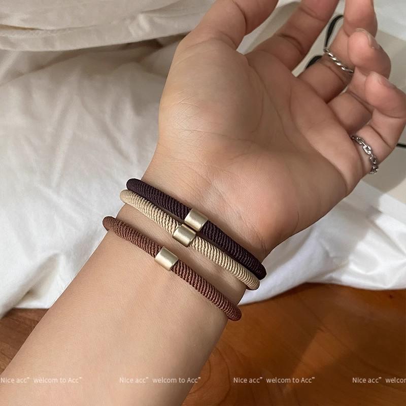 Korean Style High Elasticity Black Hair Tie for Women - Durable, Flexible Rubber Band for Ponytails and Hair Accessories