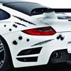 Estilo de carro 3D Decalques Emblema Símbolo Criativo Adesivos Personalizados Buraco de Bala Falso Tiros de Arma Engraçados Adesivos de Capacete de Carro