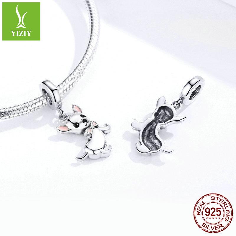 Chihuahua S925 Sterling Silver Puppy Pendant Bracelet – Cute Animal Fashion Accessory SCC1317