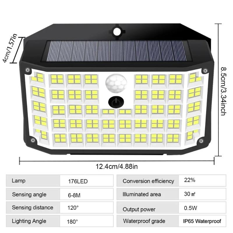 

4/2/1PC Solar Outdoor Lights with 176 LED Strips and 3 Mode Sensors, Garden Fence, Backyard, Christmas Gift, Halloween Gift, Father s Day Gift 1PC
