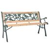 Garden Bench with Rose Pattern - Wood - 122 X 51 X 73 Cm