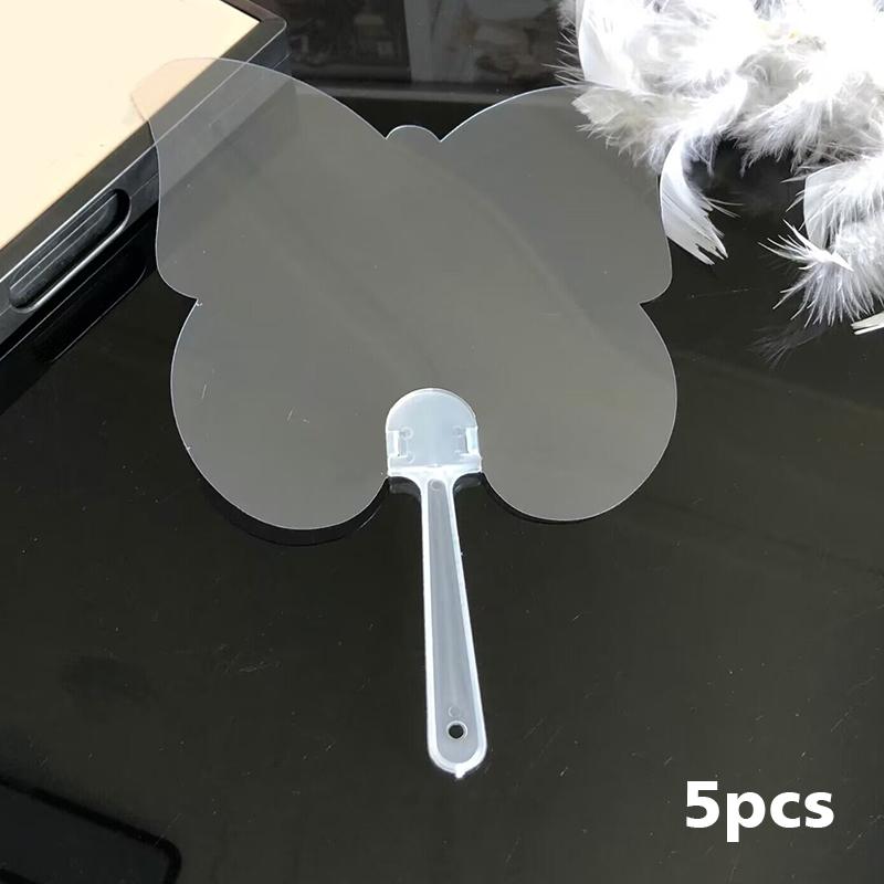 

5pcs DIY Transparent Fan PVC Blank Fan Handmade Graffiti Fan Creative Handheld Fan For DIY Craft Wall Decoration Children Gift as picture show