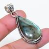 Natural Labradorite Gemstone Handmade 925 Sterling Silver Pendant 1.81" AP-15717