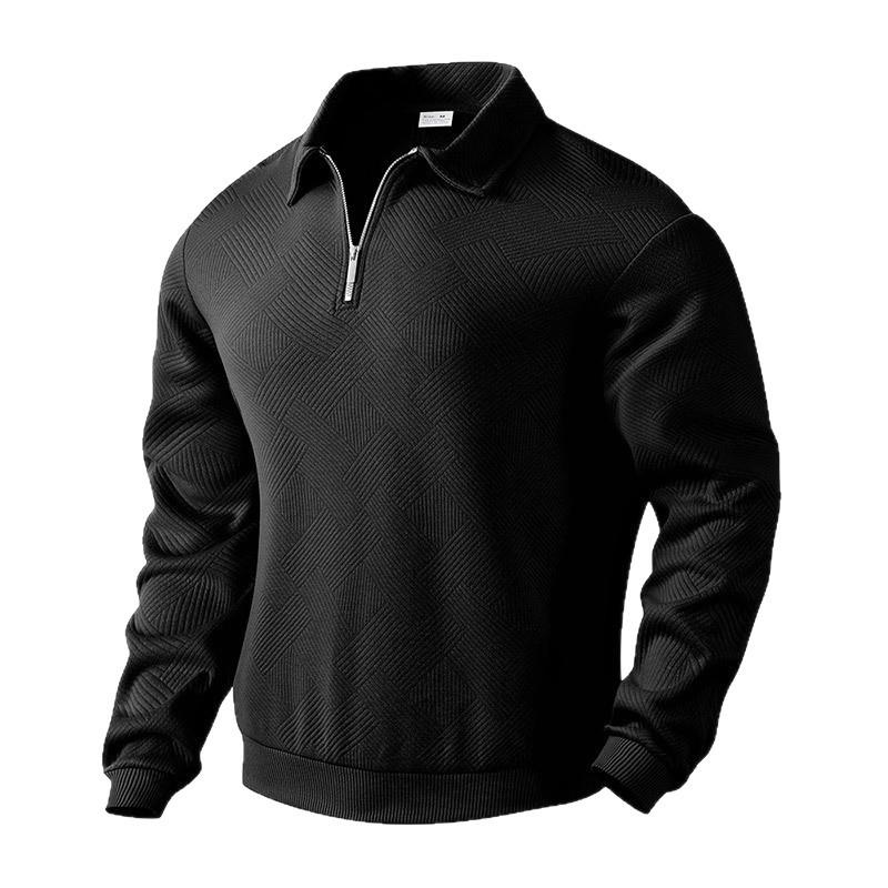 European-American Men's Half-Zip Jacquard Sweatshirt - 2025 Spring/Autumn Collection