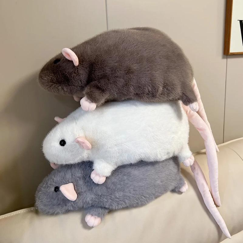 Creative 35/50/90cm Big Mouse Doll Plush Cartoon Flower Branch Rat Doll Oversized Soft Animal Figure Kids Gift Birthday