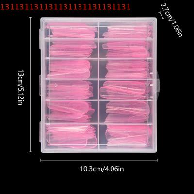 120 Stück Acryl Nagelspitzen Form mit Kanten und Skala Schnellaufbau Gel Verlängerung Top Obere Formen für Falsche Nägel