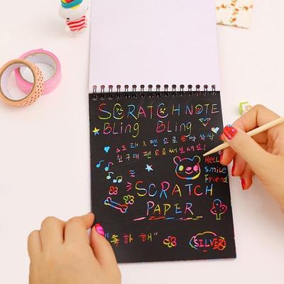 10Pcs New Scraping Drawing Paper Painting Kids Learning & Education Toys
