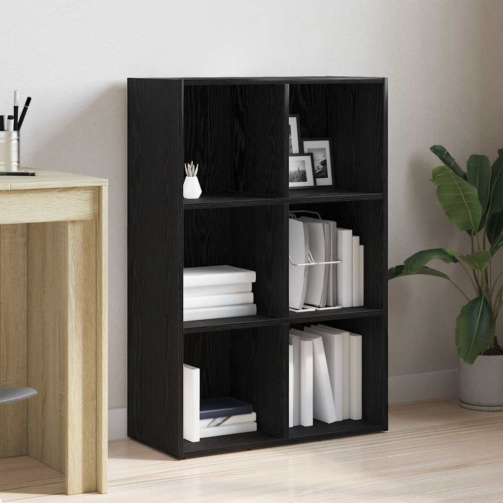 Bookshelf Black Oak Effect 66 x 30 x 98 cm Engineered Wood