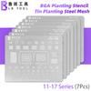 QIANLI MEGA-IDEA Black BGA Reballing Stencil Multifunction Universal Net for iPhone 6-17 Pro Max Planting Tin Steel Mesh Tools