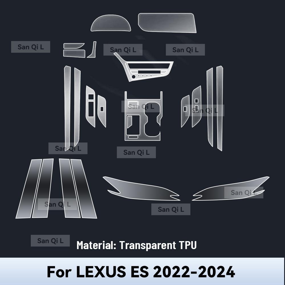 Transparent TPU For LEXUS ES   2024 Car Center Console Media Dashboard Navigation Anti-scratch Protector Interior Film