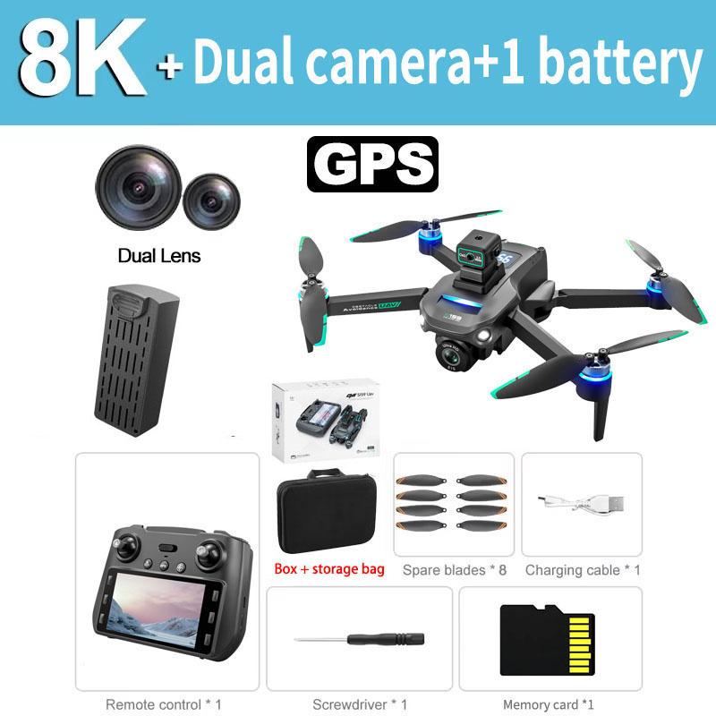 New GPS Drone Pro 5G Dual-Camera 8K HD Aerial Photography Drone with Screen Omnidirectional Obstacle Avoidance Dron RC Toy Boys