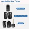 YO&YOYE Compatible with Toyota Key Fob Cover with Keychain Leather Key Case Protector for Avalon Camry Corolla RAV4 Sequoia Highlander Smart Key