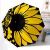 1pc Yellow Floral Design Automatic Folding Umbrella, Portable & Foldable Design with 8 Ribs, Casual Outdoor Accessory Halloween and Christma